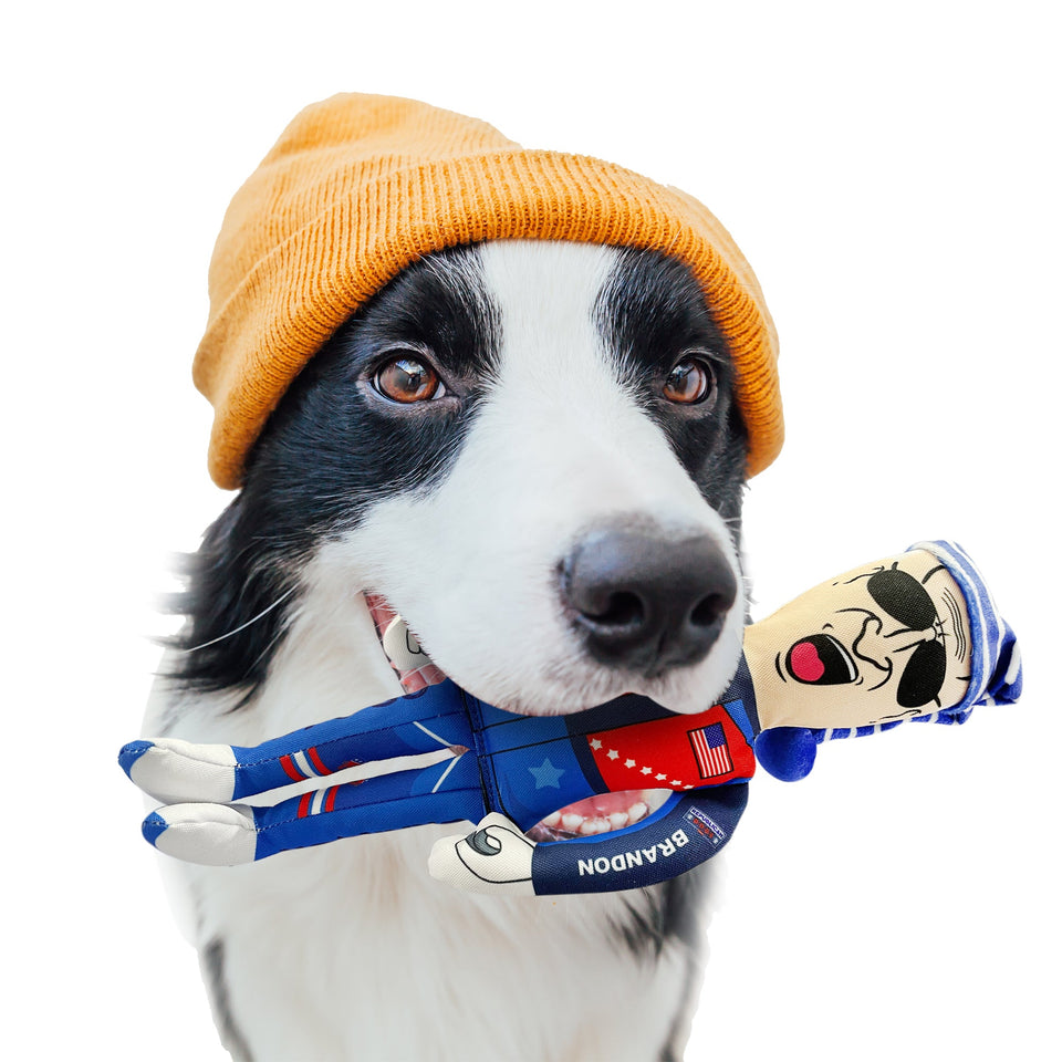 Let's Go Brandon Sleepy Joe Biden Tough Plush Dog Chew Toy with Squeaker - Official Republican Dogs