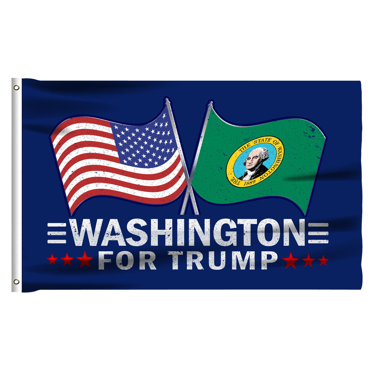 Washington 3 x 5 Flag – Dual Flags