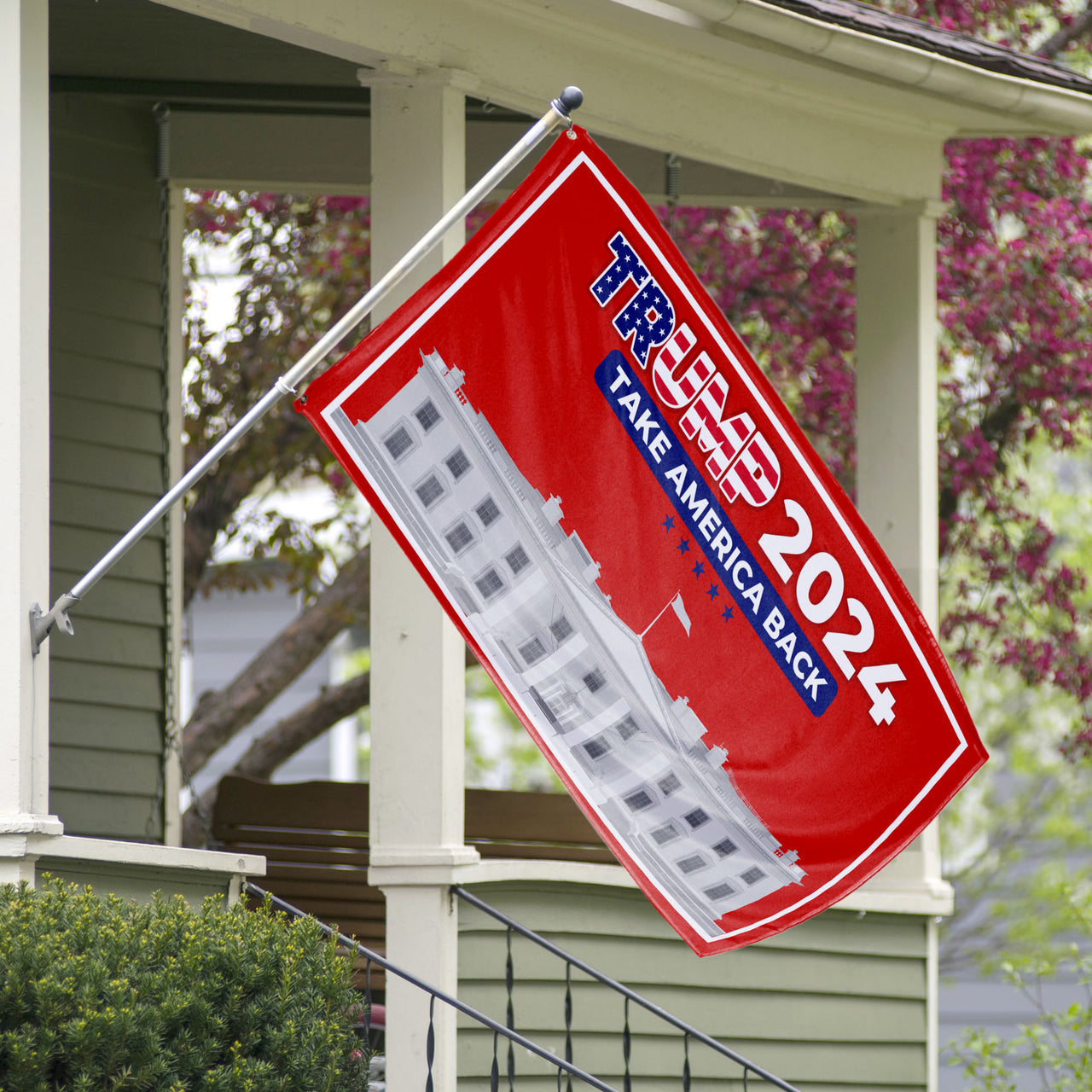 Trump 2024 Take America Back White House 3x5 Flag