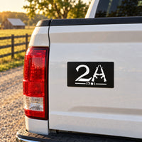 2A 1791 Second Amendment Magnet 3x5 inch on a vehicle