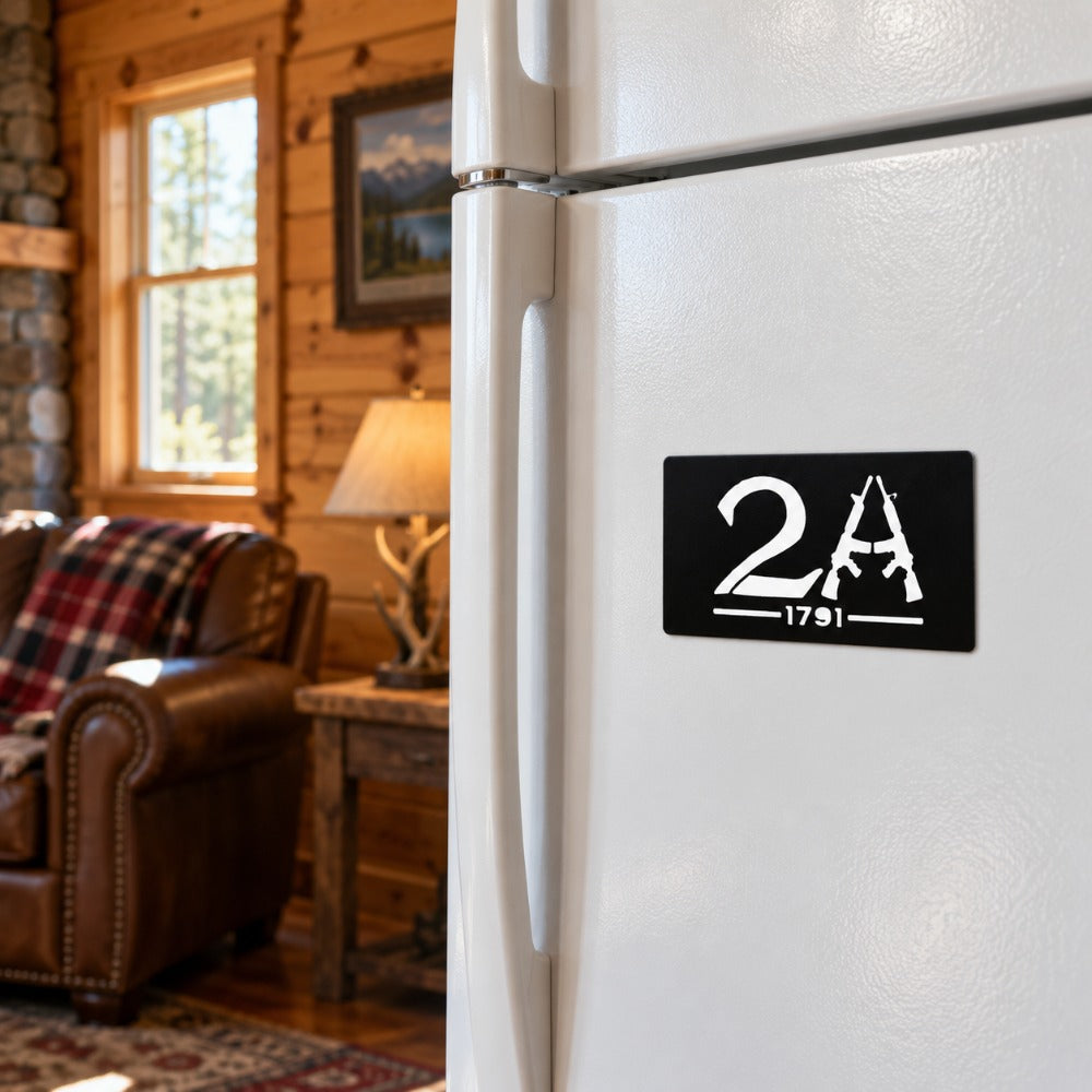 2A 1791 Second Amendment Magnet 3x5 inch on a refrigerator