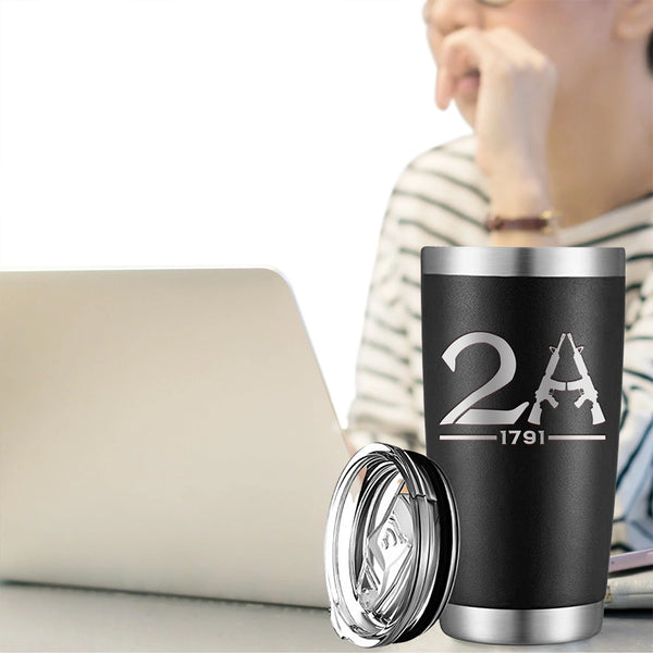 2A Black Metal Tumbler 20oz