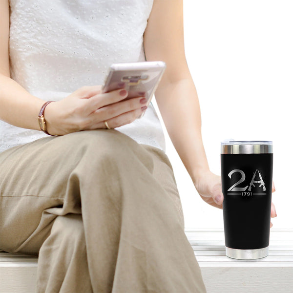 2A Black Metal Tumbler 20oz