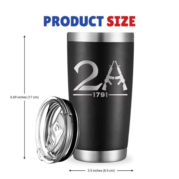 2A Black Metal Tumbler 20oz