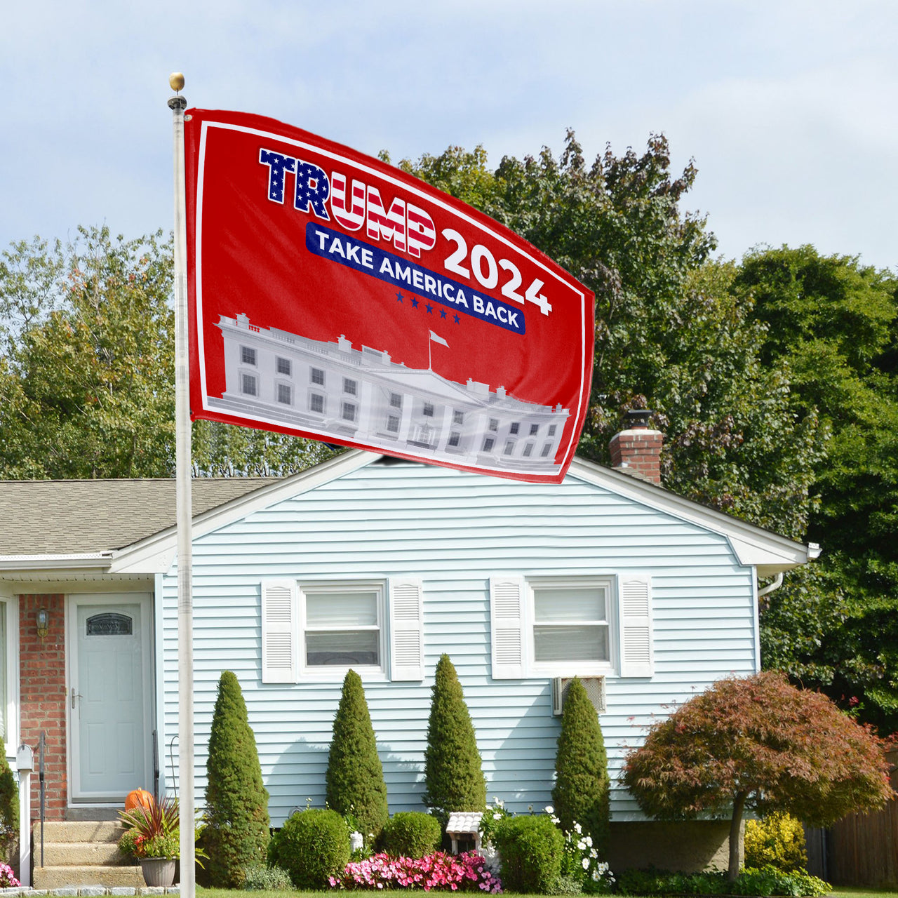 Trump 2024 Take America Back White House 3x5 Flag