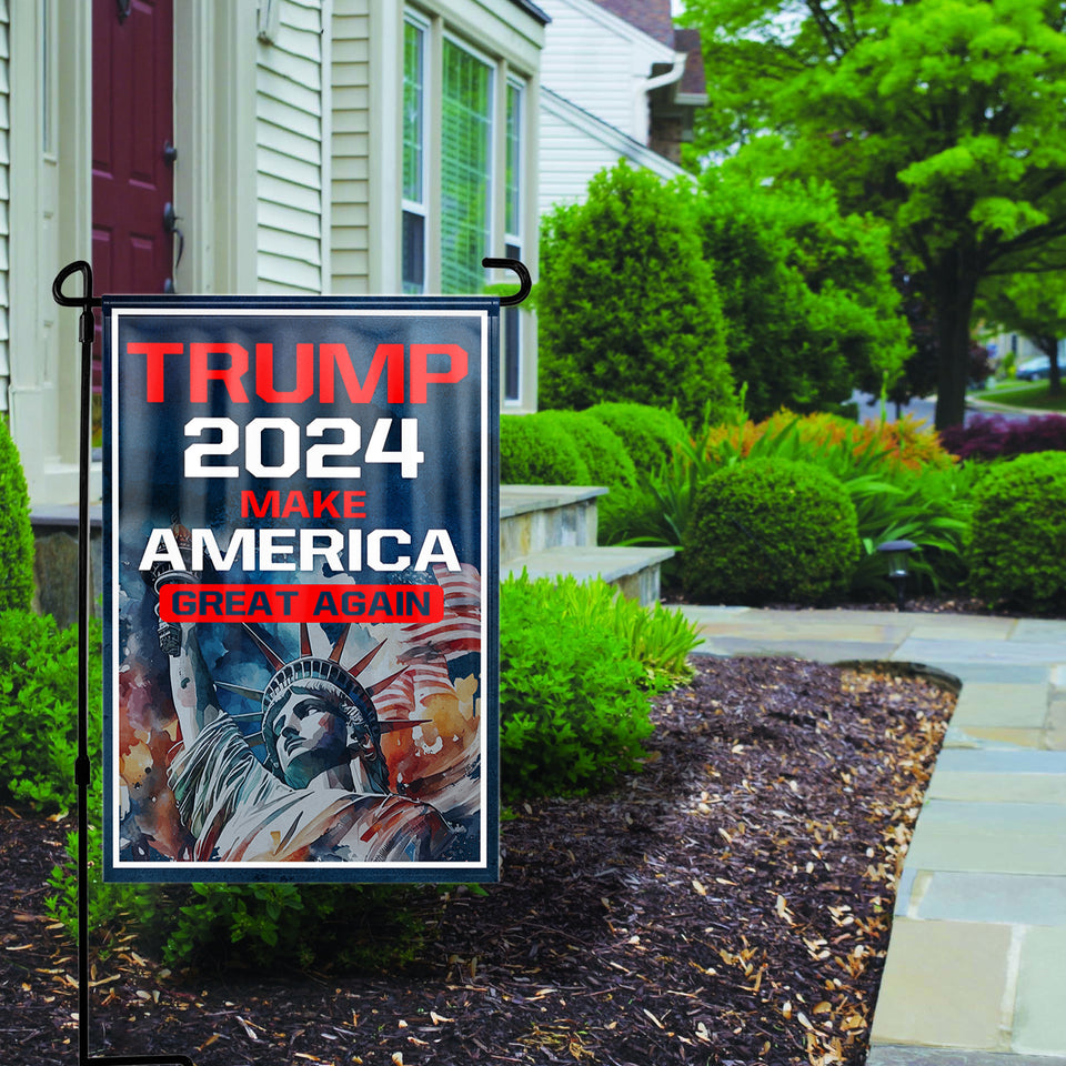 Trump 2024 Make America Great Again Statue of Liberty Yard Flag