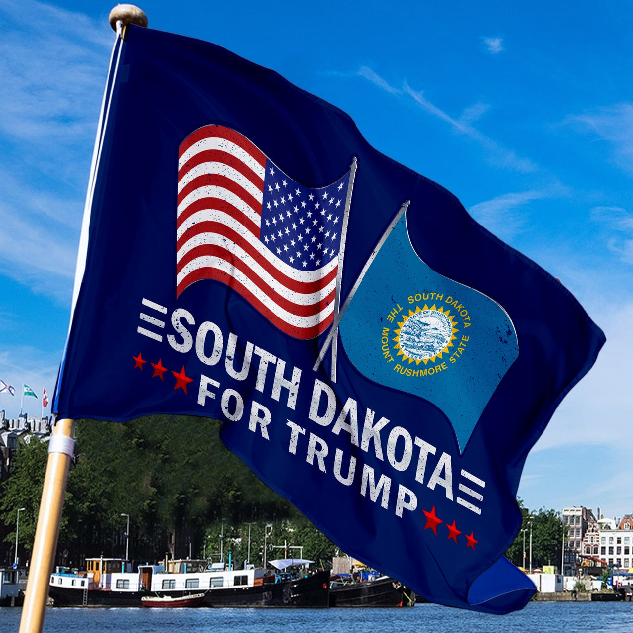 South Dakota 3 x 5 Flag – Dual Flags