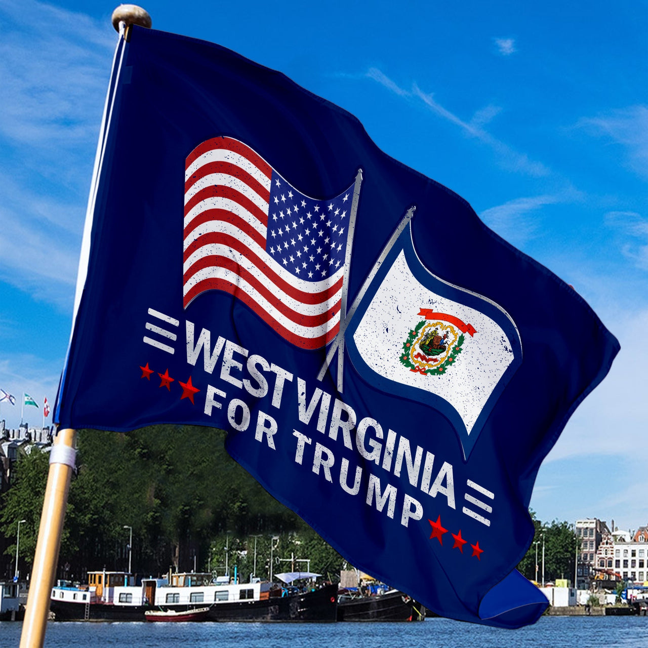 West Virginia 3 x 5 Flag – Dual Flags