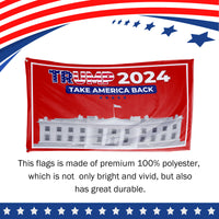 Trump 2024 Take America Back White House 3x5 Flag