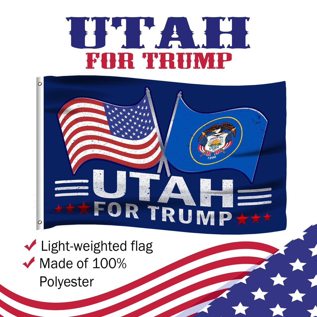 Utah 3 x 5 Flag – Dual Flags