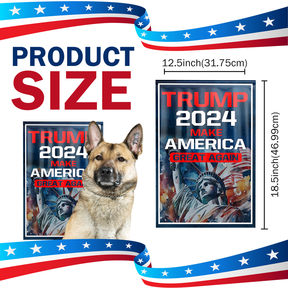 Trump 2024 Make America Great Again Statue of Liberty Yard Flag