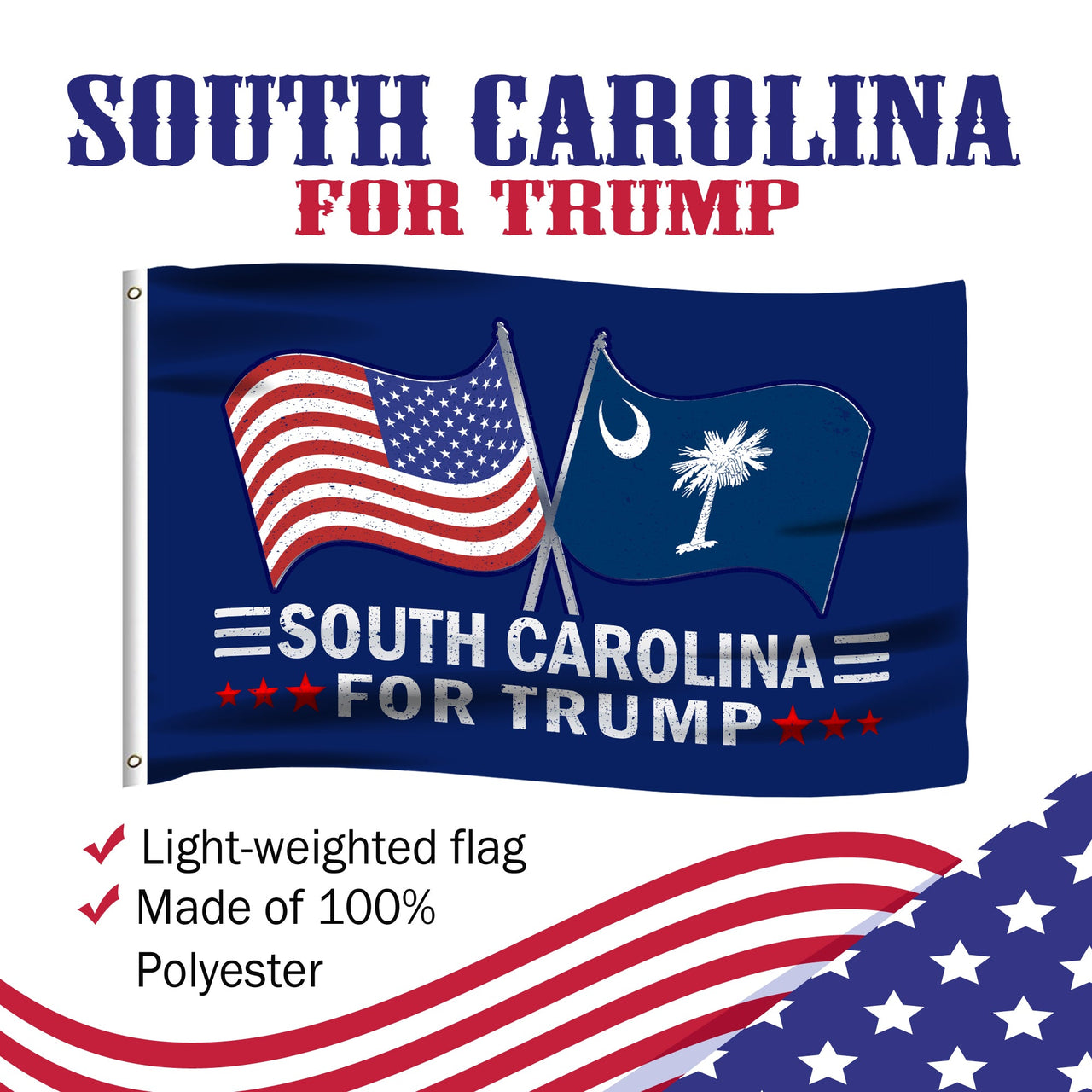 South Carolina 3 x 5 Flag – Dual Flags