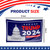 Trump 2024 Take America Back Capitol Building 3x5 Flag