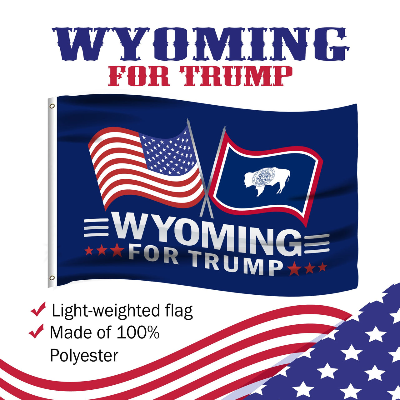 Wyoming 3 x 5 Flag – Dual Flags