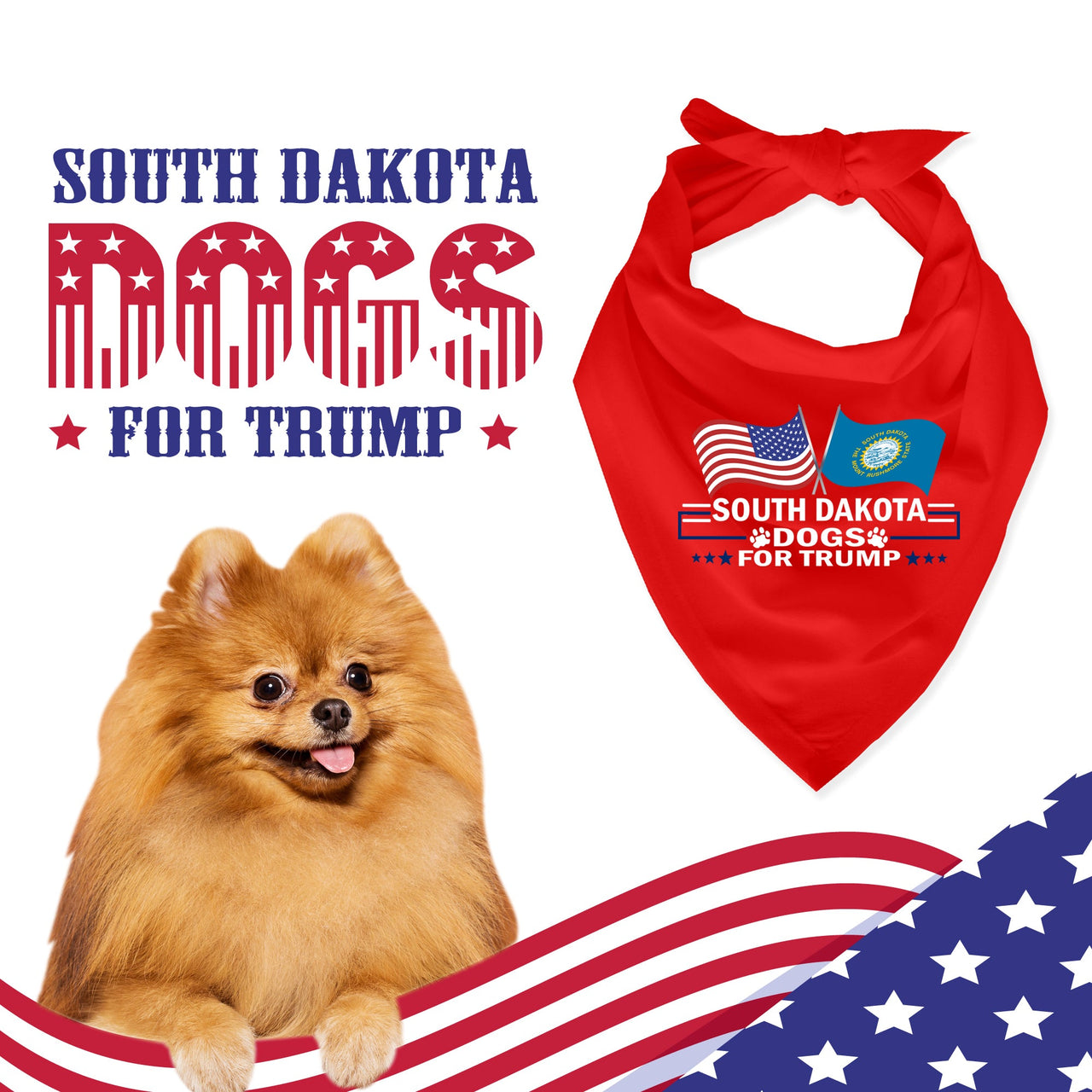 South Dakota Dog Bandana
