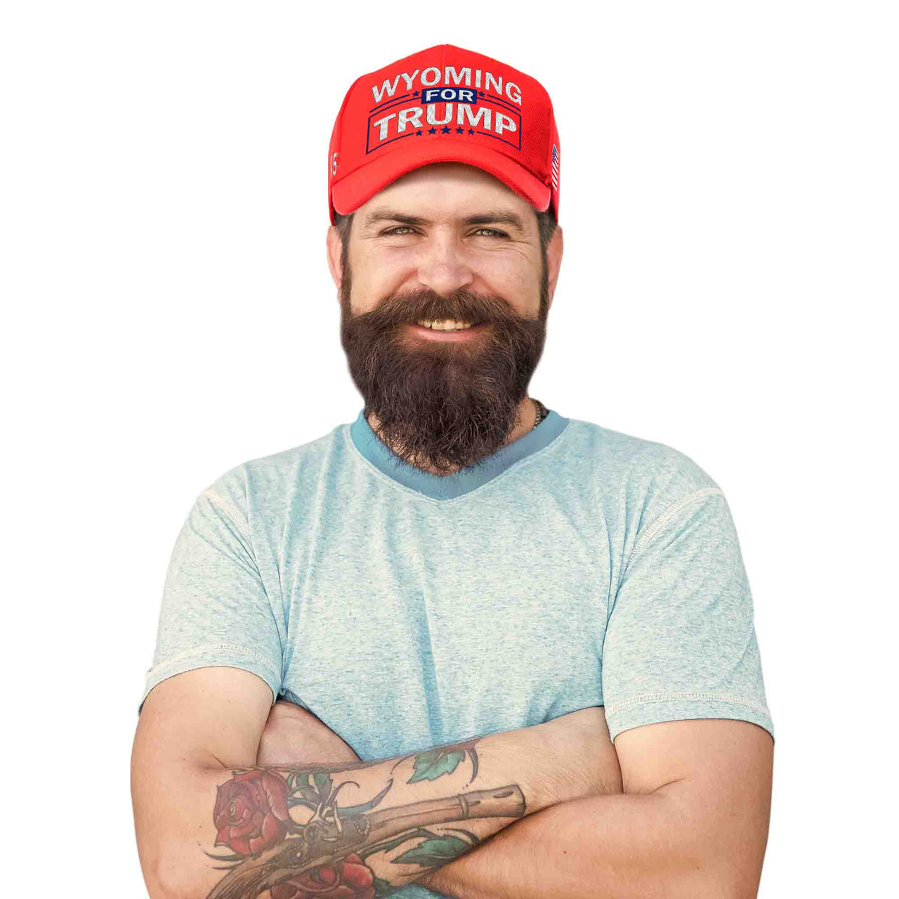 Wyoming Embroidered Red Hat
