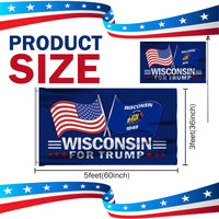 Wisconsin 3 x 5 Flag – Dual Flags