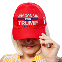 Wisconsin Embroidered Red Hat