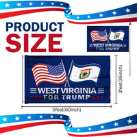 West Virginia 3 x 5 Flag – Dual Flags