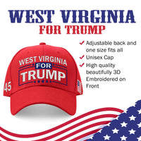 West Virginia Embroidered Red Hat