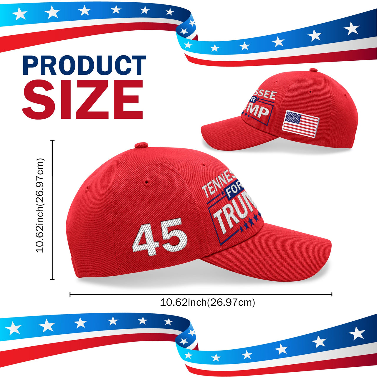 Tennessee Embroidered Red Hat