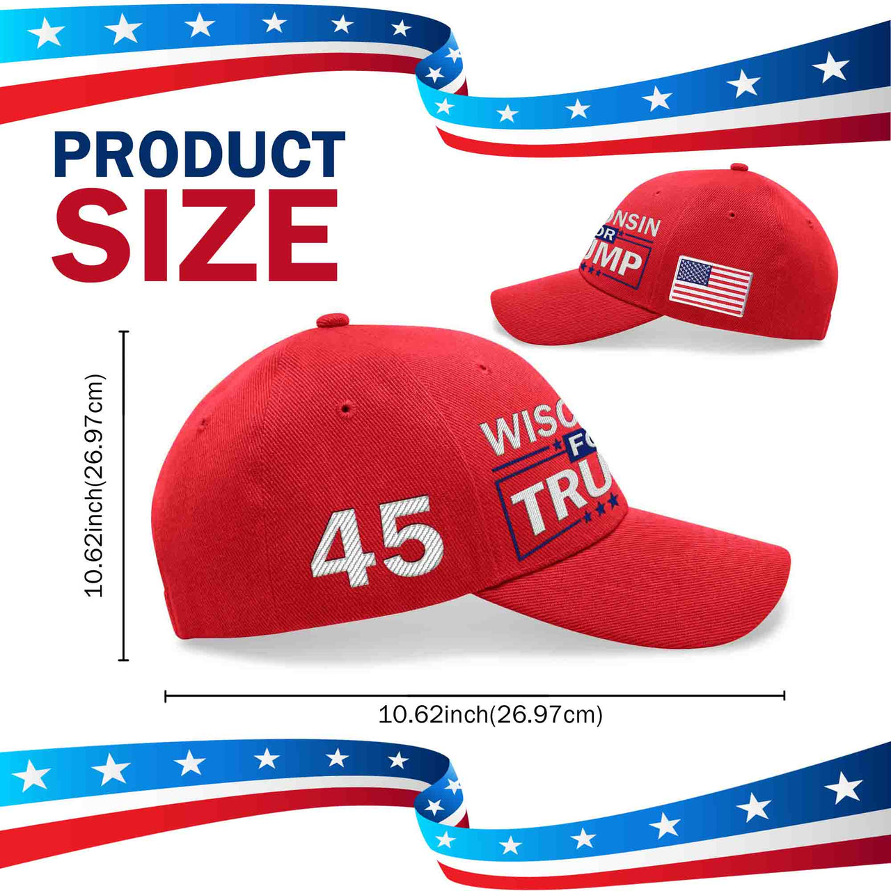Wisconsin Embroidered Red Hat