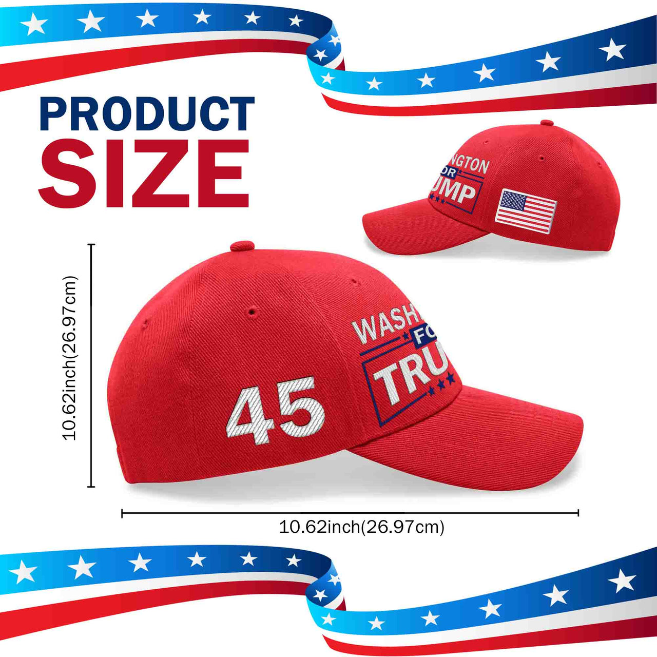 Washington Embroidered Red Hat