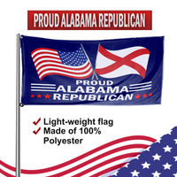 Proud Alabama Republican lightweight polyester flag