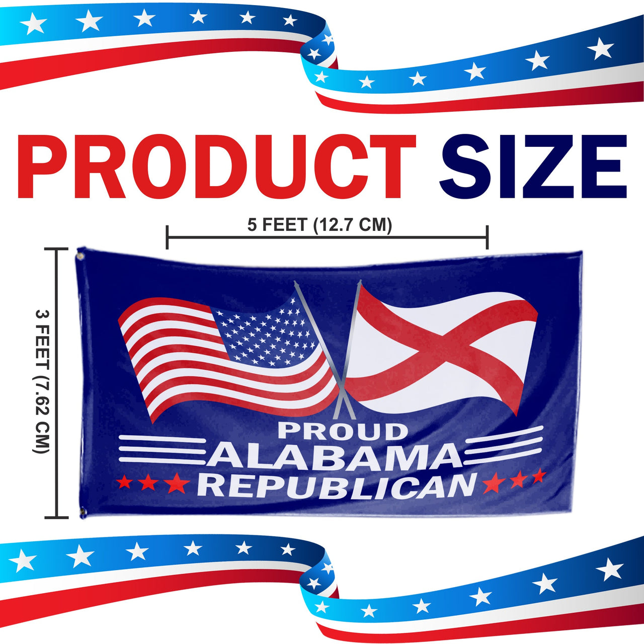 Proud Alabama Republican flag size 3 x 5 feet