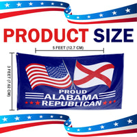 Proud Alabama Republican flag size 3 x 5 feet
