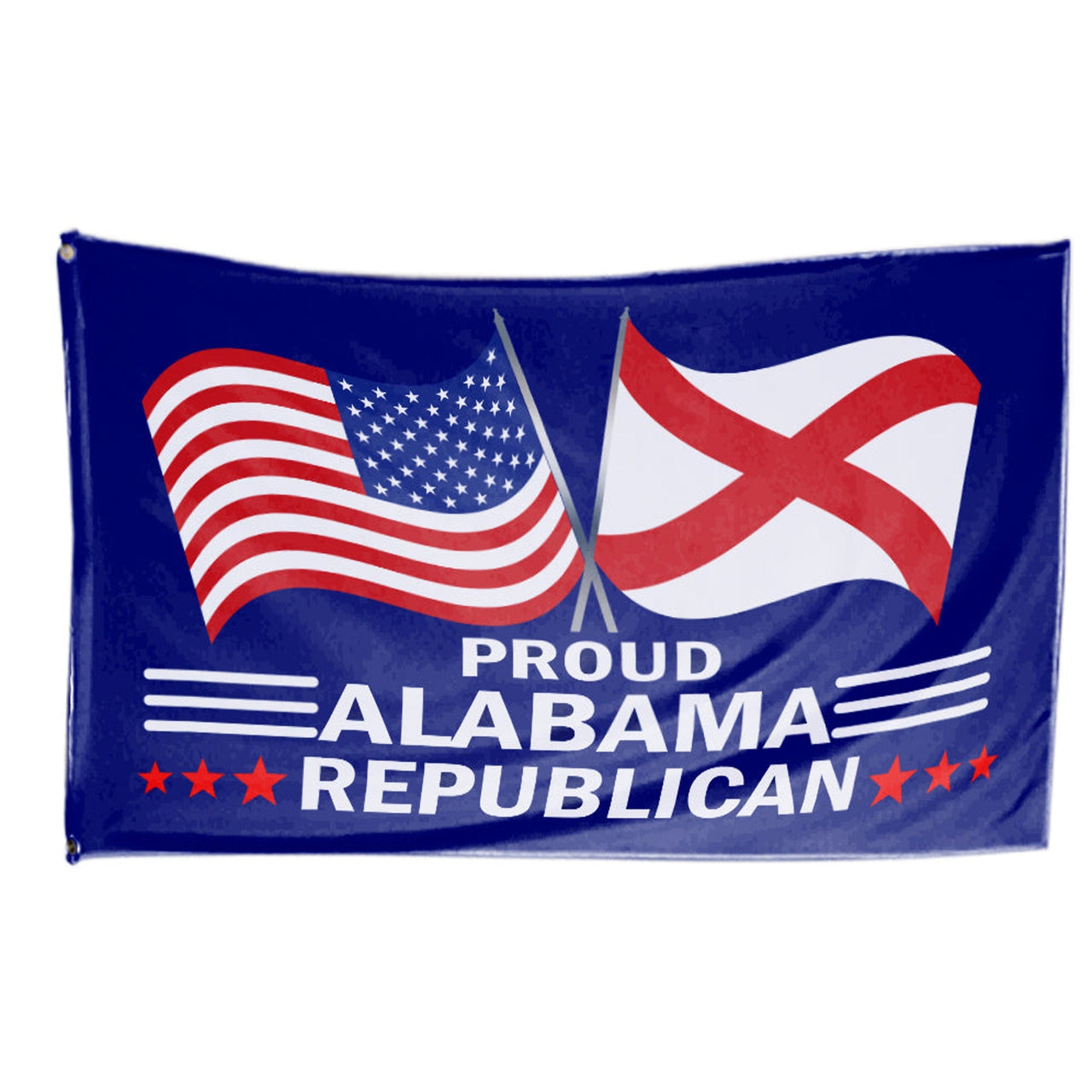 Proud Alabama Republican 3x5 flag with American flag and Alabama state flag