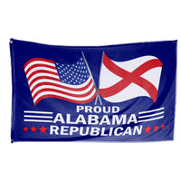 Proud Alabama Republican 3x5 flag with American flag and Alabama state flag