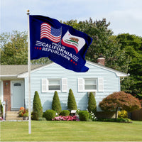 Proud California Republican flag flying in front of a house