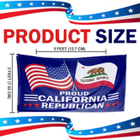 Proud California Republican flag size 3 x 5 feet