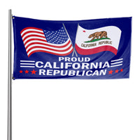 Proud California Republican flag on a flagpole