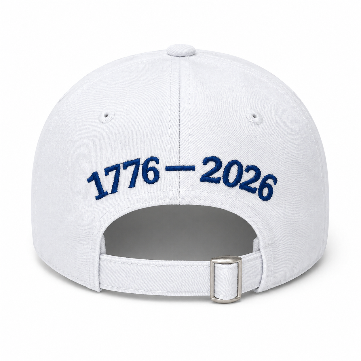 America 250th Birthday Hat | 1776–2026 Embroidered White Cap