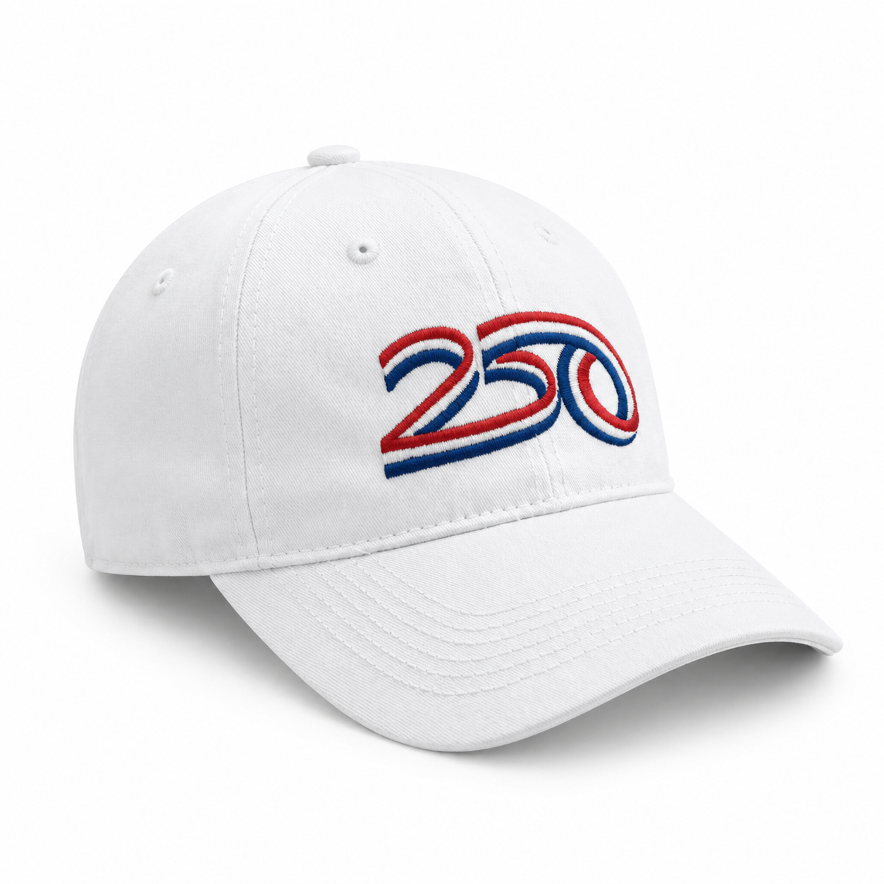 America 250th Birthday Hat | 1776–2026 Embroidered White Cap