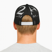 2A Second Amendment “1791” Mesh Snapback Hat — Black Out American Flag on the Front