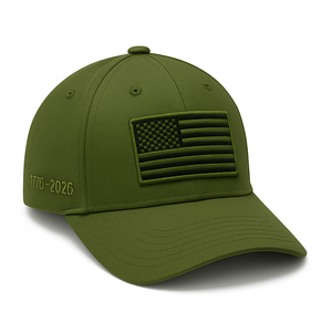 America 250th Anniversary Hat – Army Green American Flag Baseball Cap 1776 - 2026 (Exclusive)
