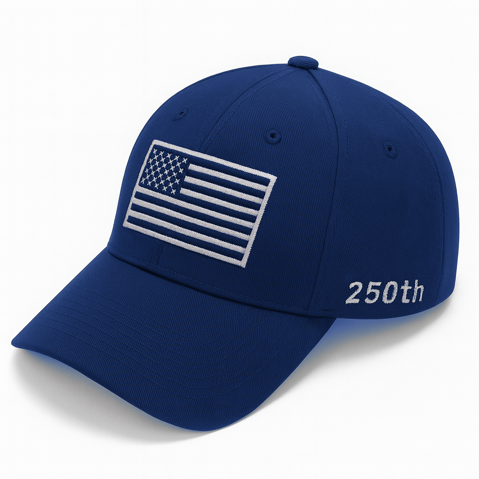 America 250th Anniversary Hat – Navy American Flag Baseball Cap 1776 - 2026 (Exclusive)