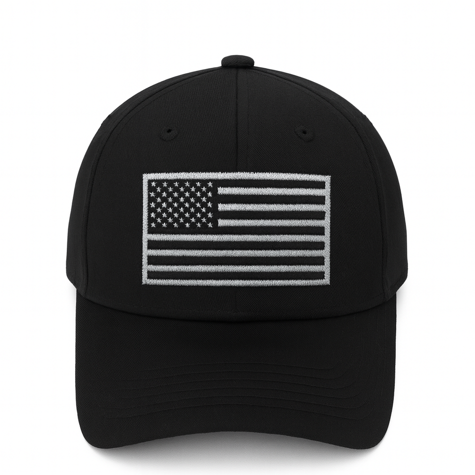 America 250th Anniversary Hat – Black & White American Flag Baseball Cap 1776 - 2026 (Exclusive)