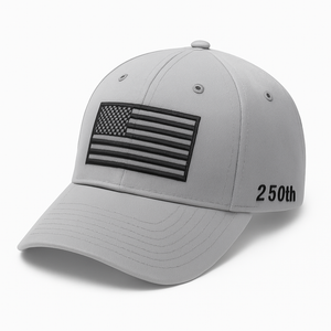 America 250th Anniversary Hat – Light Gray American Flag Baseball Cap 1776 - 2026 (Exclusive)