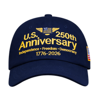 U.S. 250th Anniversary Embroidered Navy Hat (1776–2026)