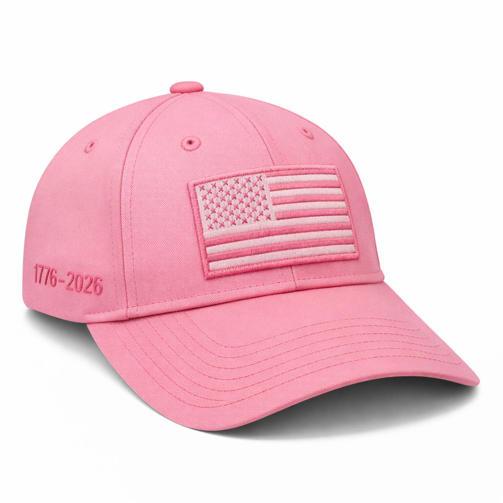 America 250th Anniversary Hat – Pink American Flag Baseball Cap 1776 - 2026 (Exclusive)