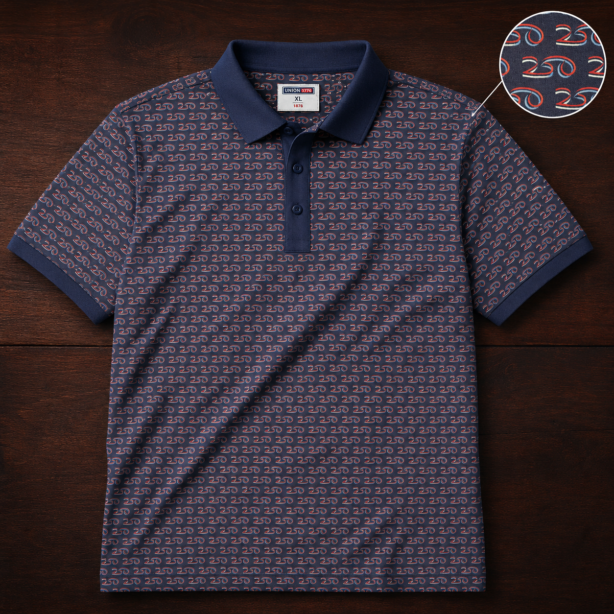 America 250th Anniversary Polo Shirt – Patriotic 1776–2026 USA Golf Polo - Navy