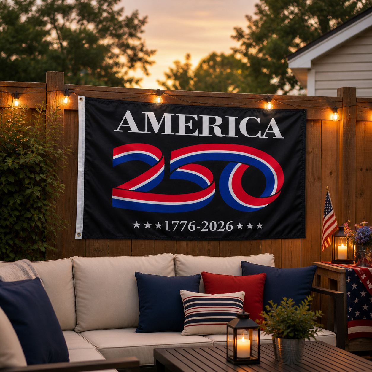 America 250 Flag 2026 - 3x5 ft Semi quincentennial Celebration Banner