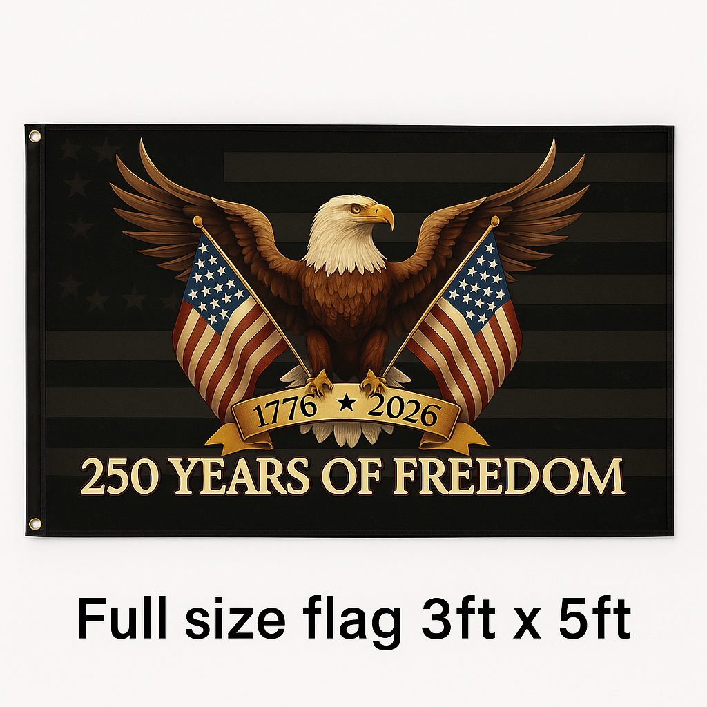 250 Years of Freedom – 3x5 ft American Eagle Patriotic Flag (1776-2026) 250th Anniversary