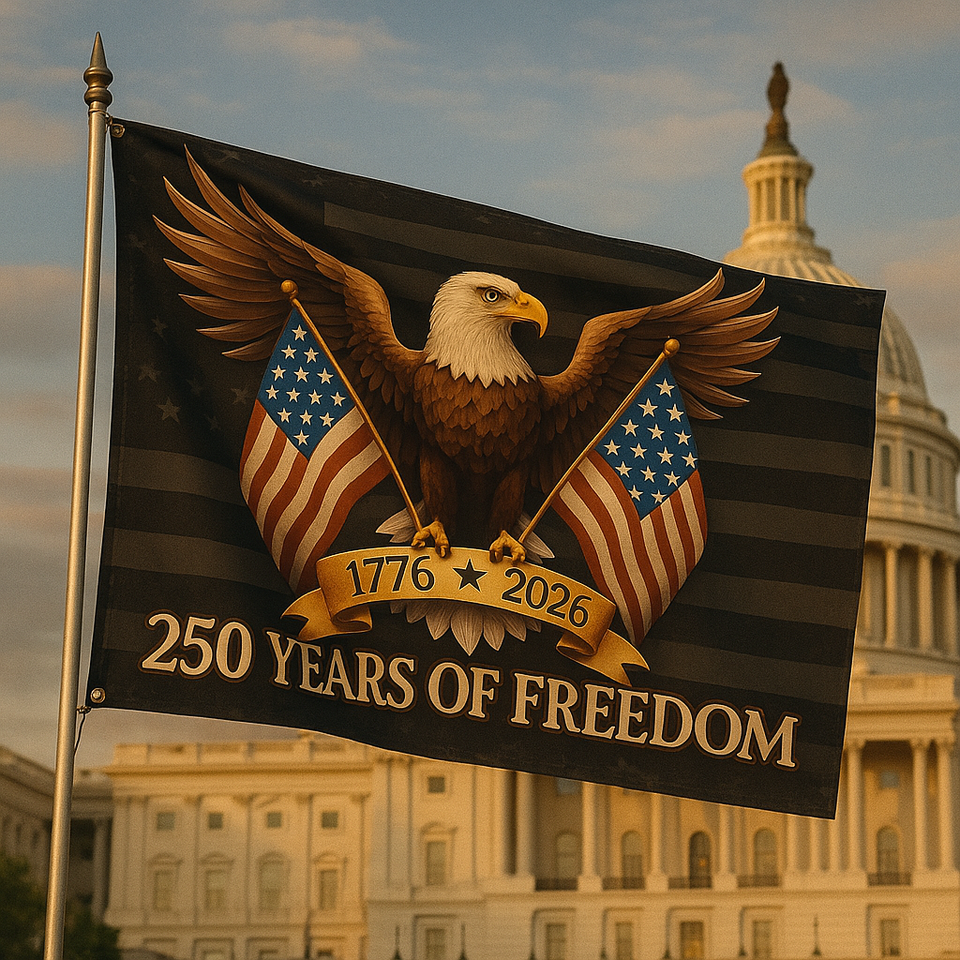 250 Years of Freedom – 3x5 ft American Eagle Patriotic Flag (1776-2026) 250th Anniversary