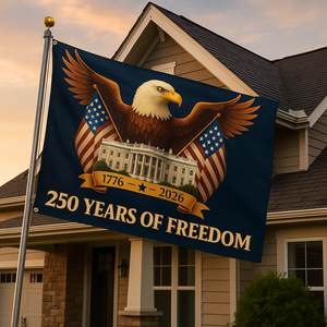 🇺🇸 250 Years of Freedom Flag – Full Size 3x5 ft Eagle & White House Patriotic Anniversary Banner (1776–2026)