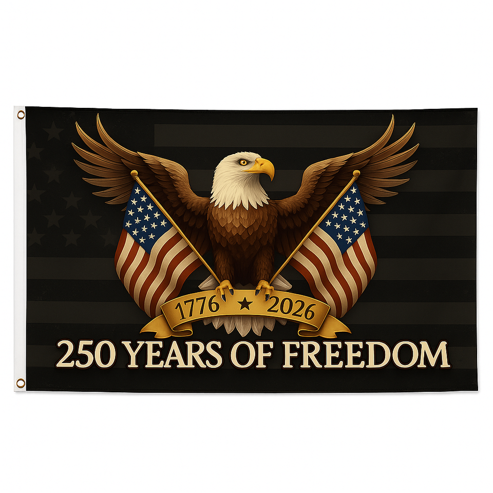 250 Years of Freedom – 3x5 ft American Eagle Patriotic Flag (1776-2026) 250th Anniversary